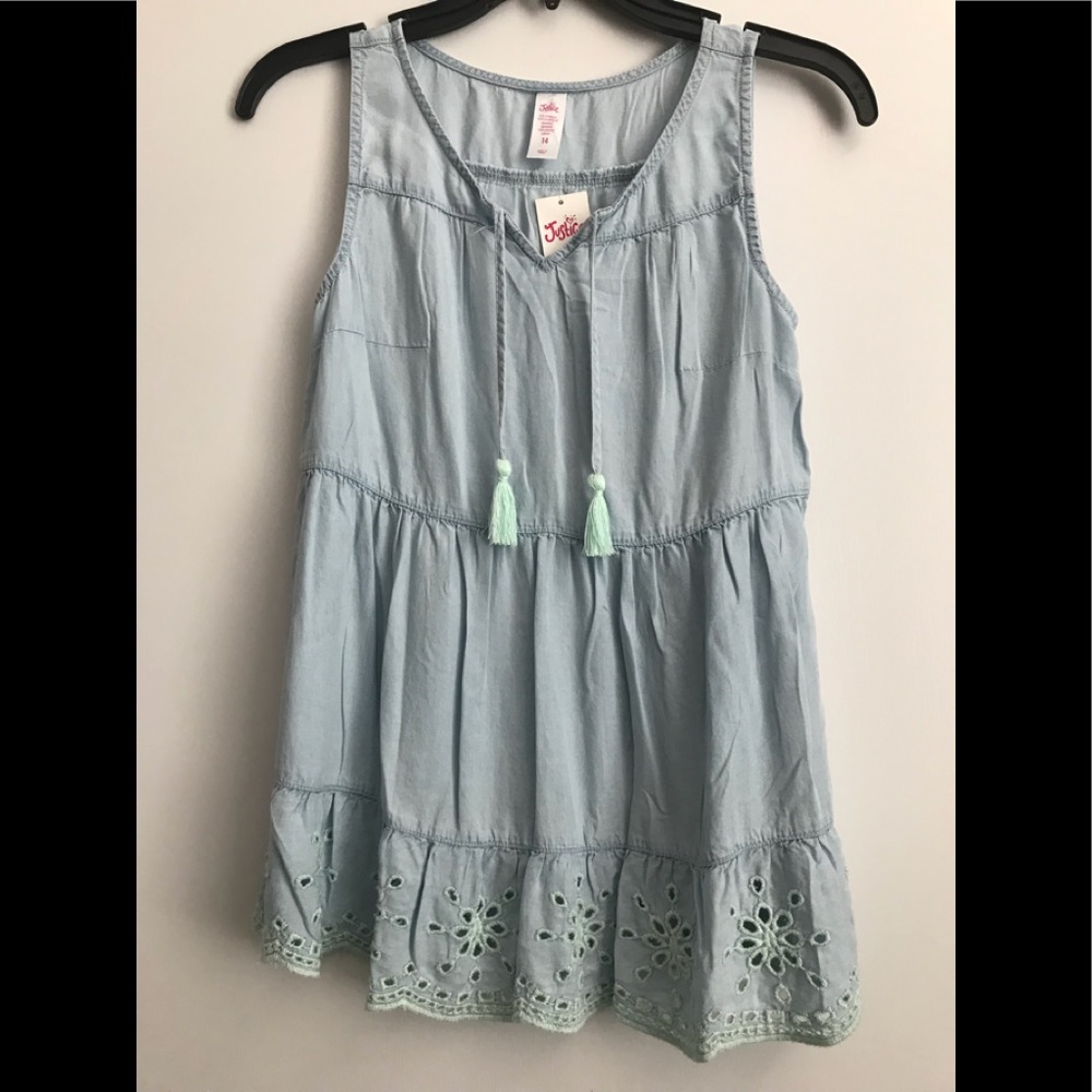 Blue and Green Tassel Tank Shirt